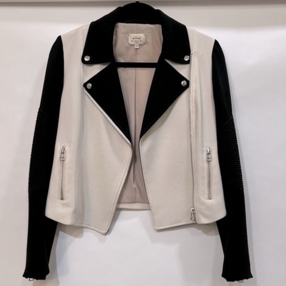 Aritzia Jackets & Blazers - Aritzia Wilfred Montesson Crepe Jacket / Blazer - black & white / cream